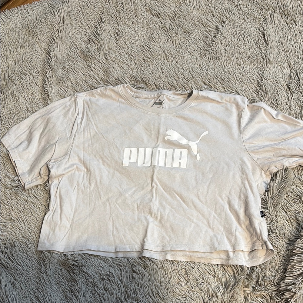 Puma White Boxy Crop T-Shirt